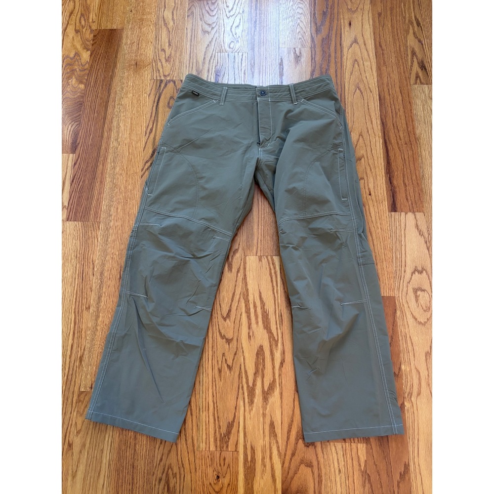 Kuhl Mens Hiking Pants Olive Green 38x30 Nylon Spandex Outdoor Trekking Trousers